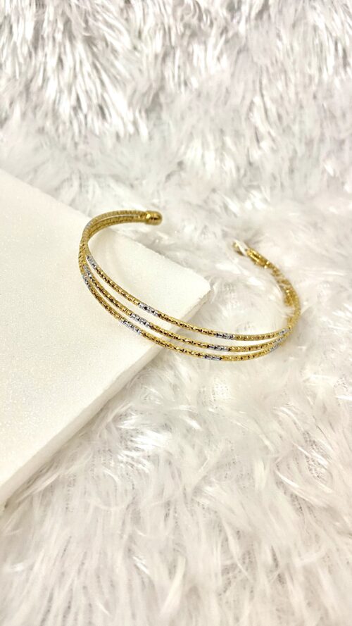 Three layer bracelet golden & silver