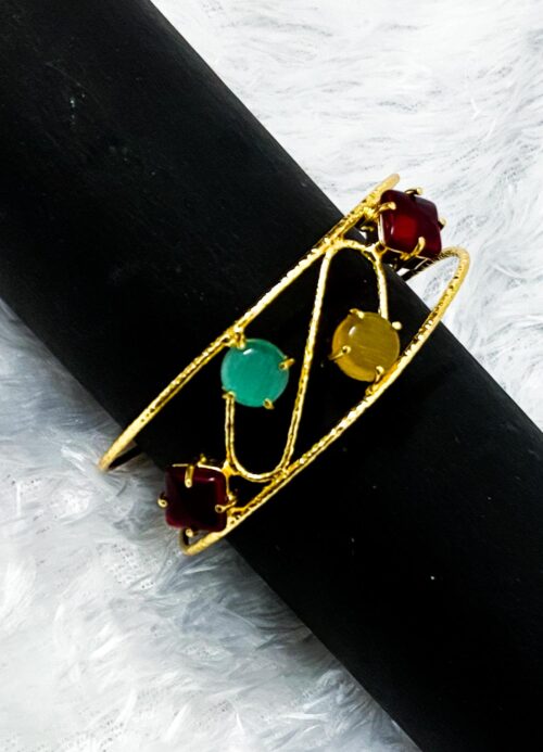 Golden bracelets with stones (multi color stones) - Image 2