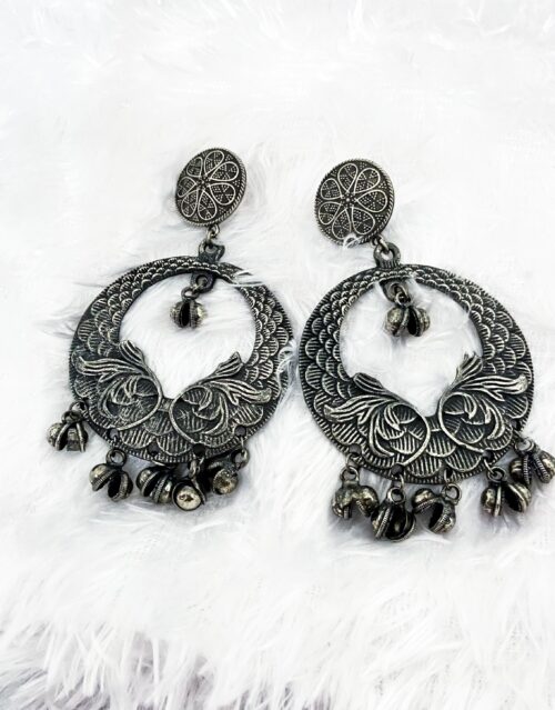 Brass Earring Heavy Bali with Floral Design