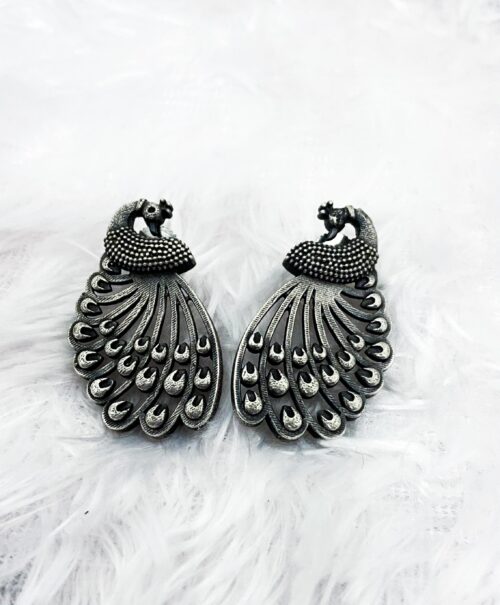 Brass Earring Peacock studs - Image 2