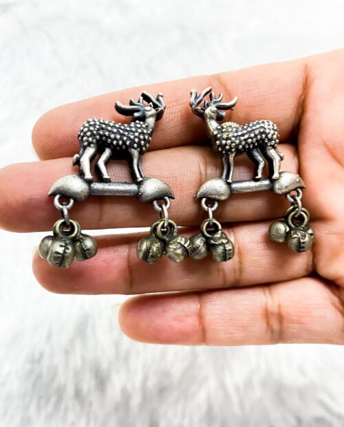 Brass Earring Dear with Ghungroo studs