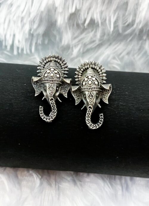 Brass Earring Lord Ganesha studs - Image 2