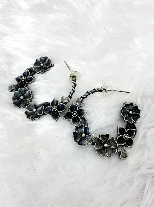 Brass Earring Flower ring studs
