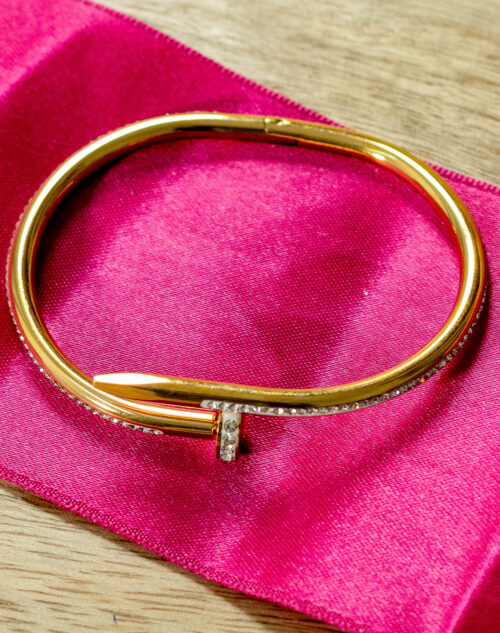 Nail Bangle Bracelet with Crystal Accents