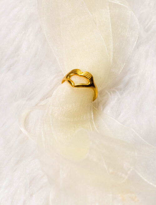 Open Heart Silhouette Ring
