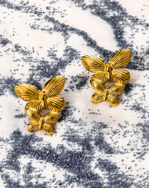Double Butterfly Stud Earrings
