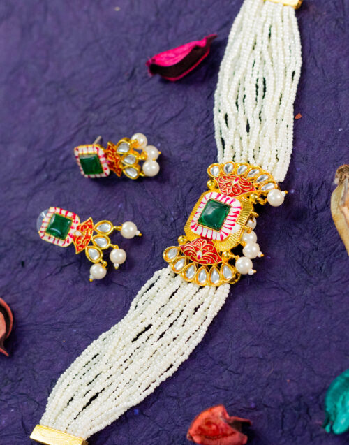 Traditional Kundan Pearl Set - Image 2