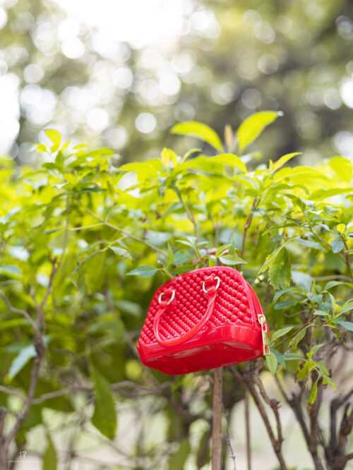 Red Textured Mini Handbag - Image 4
