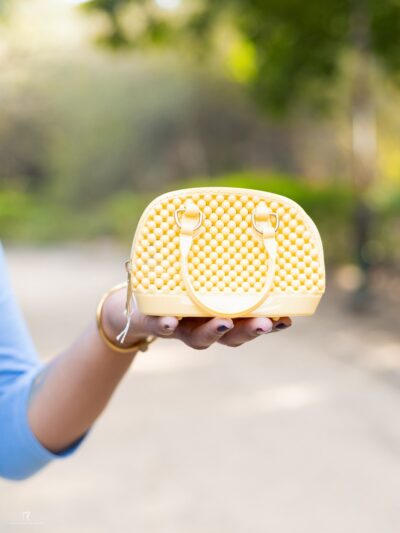 Yellow Textured Mini Handbag