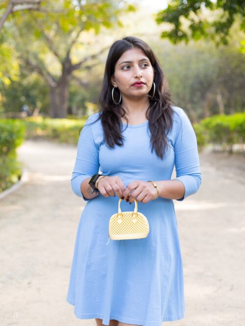Yellow Textured Mini Handbag - Image 2